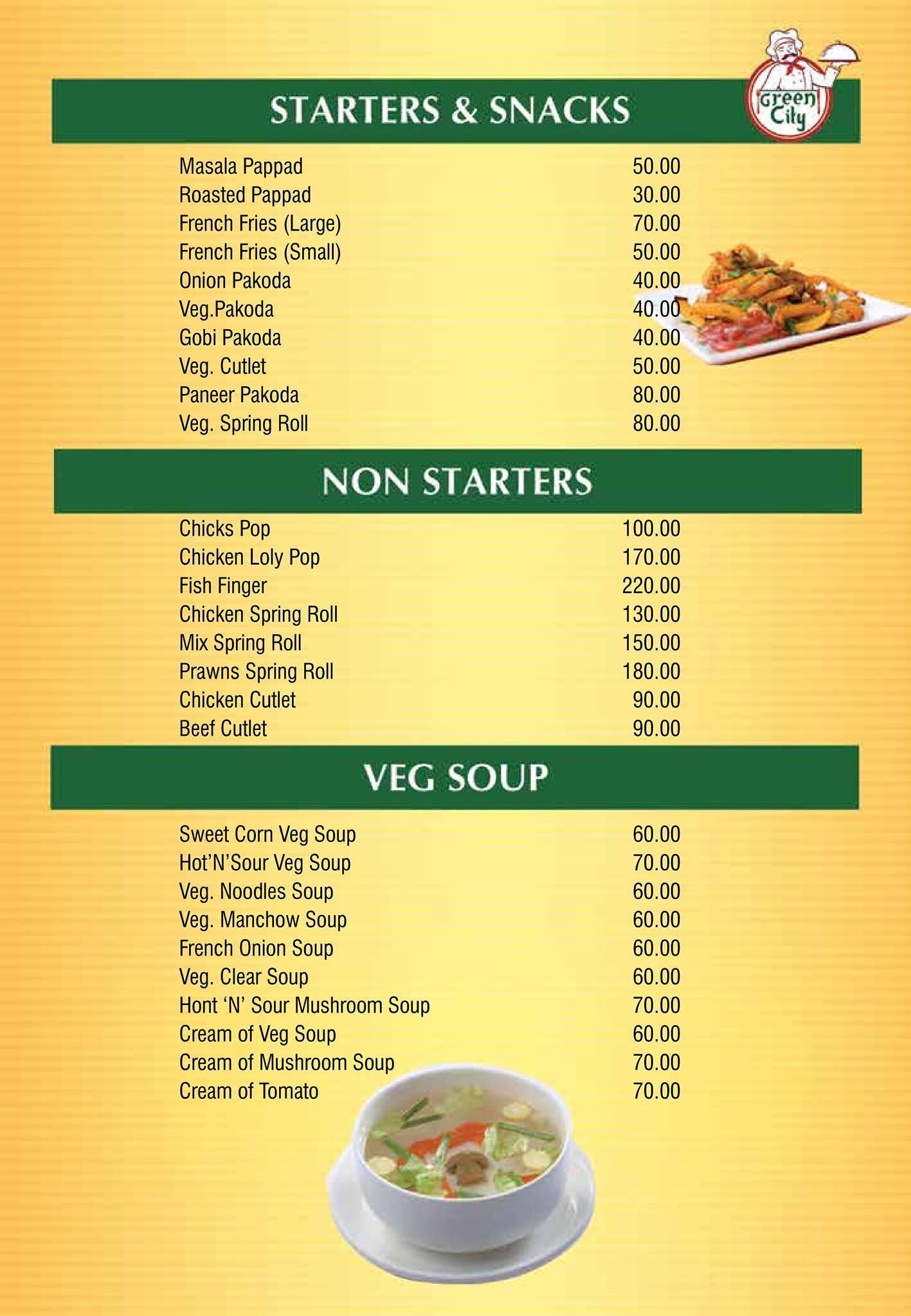 Green City Multi Cuisine Restaurant menu