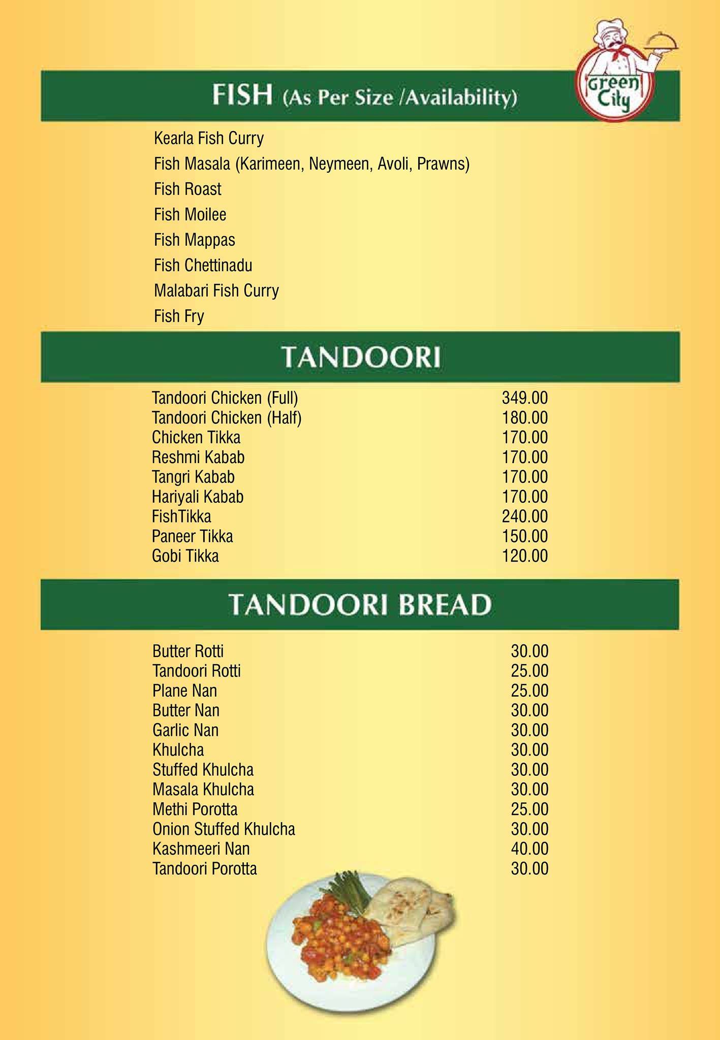 Green City Multi Cuisine Restaurant menu
