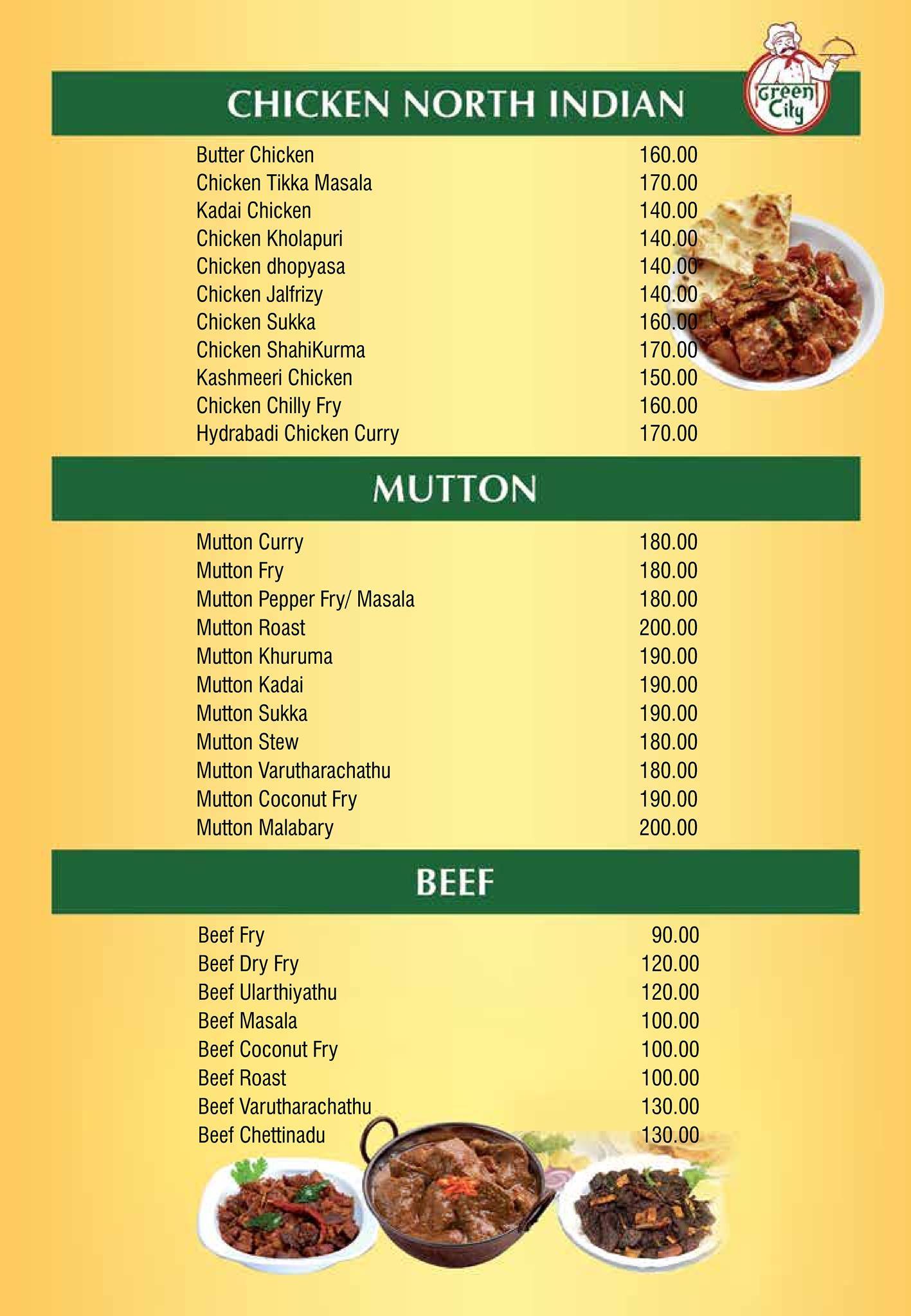 Green City Multi Cuisine Restaurant menu