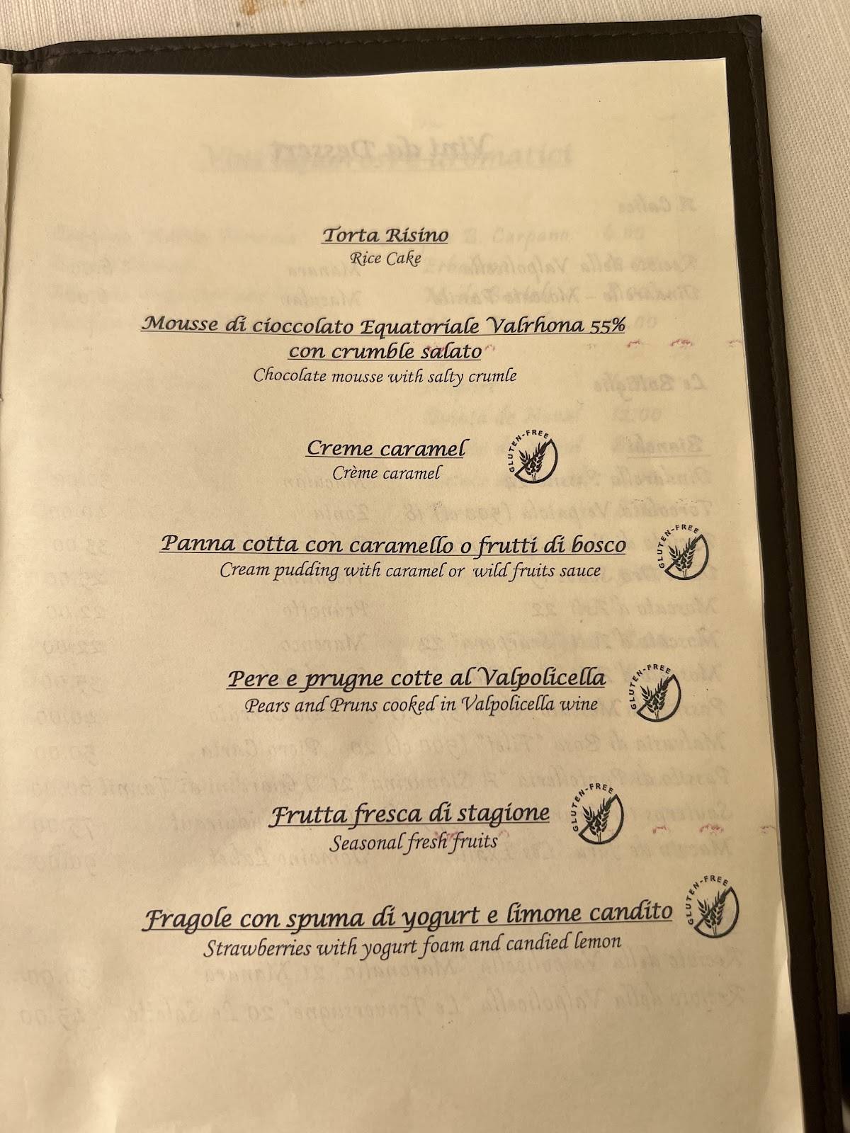 Menu di Ristorante Greppia 