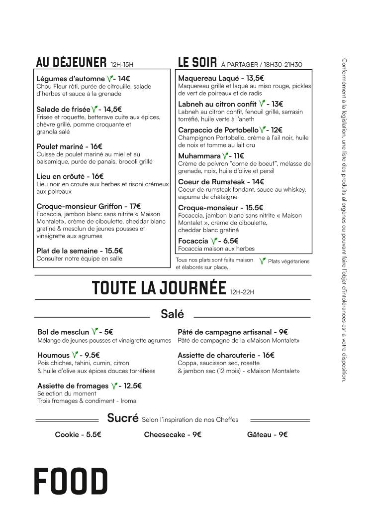 Menu de Griffon