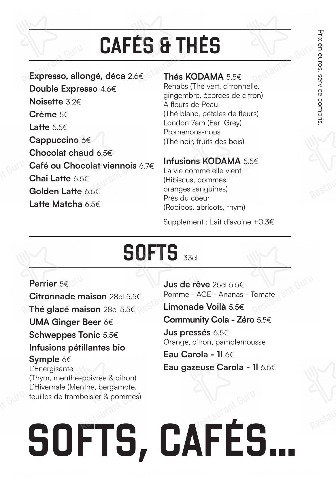 Menu bar pour Griffon pub et bar