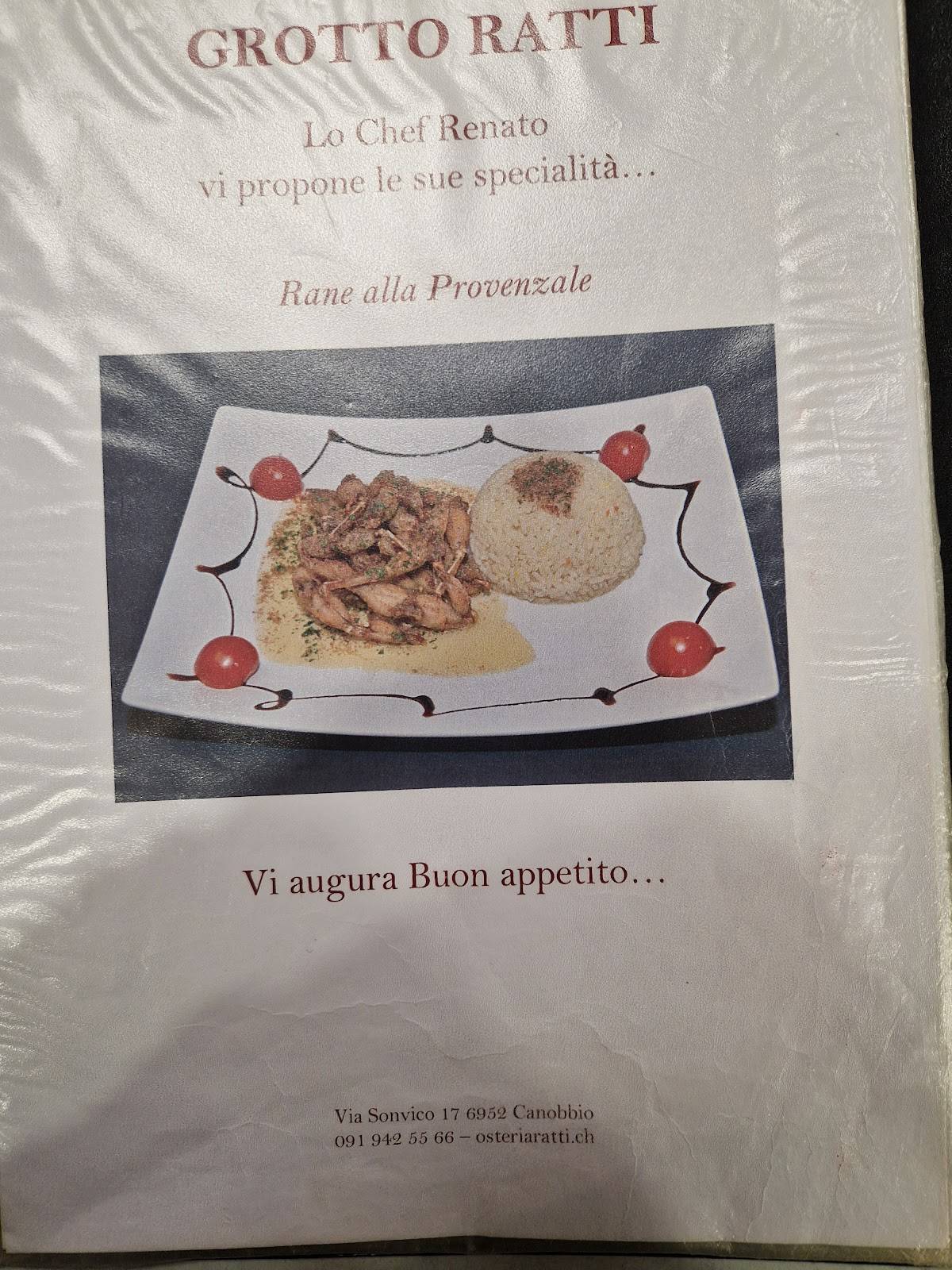 Menu di Grotto Ratti 