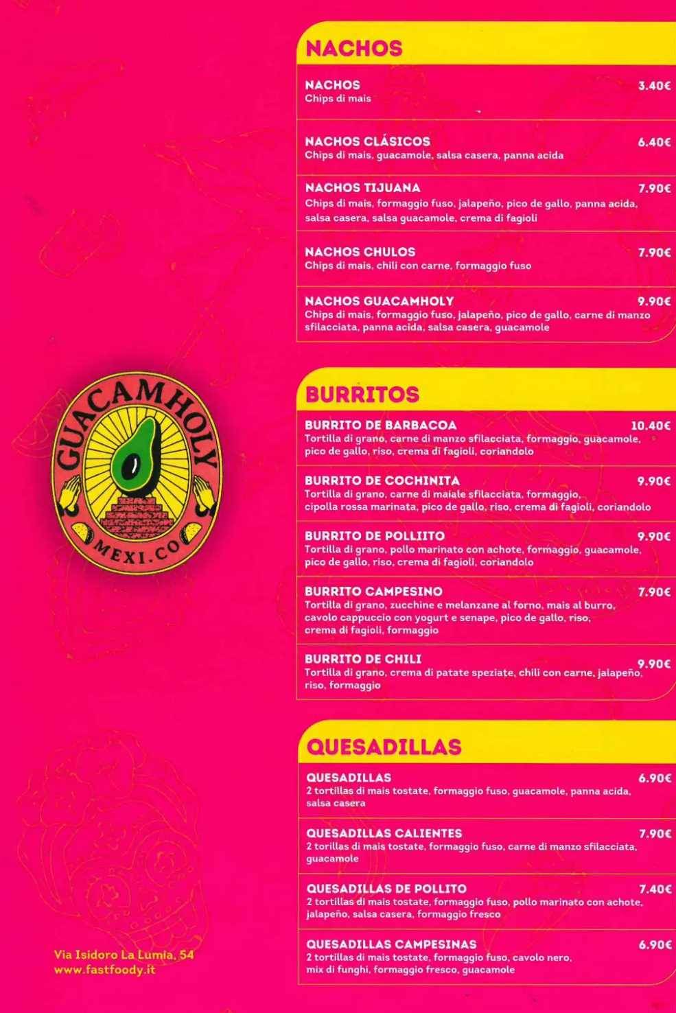 Menu di Guacamholy 