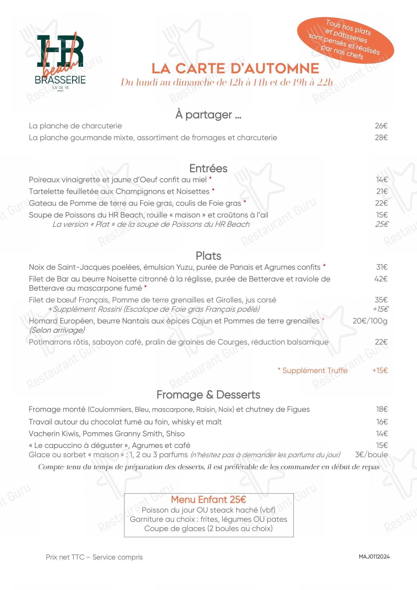 HR Hôtel & Spa Marin dans La Flotte - Menu bar