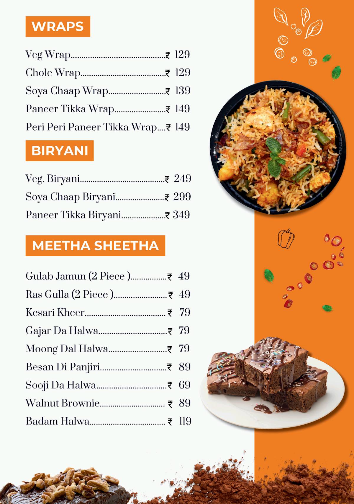 Haanji Amritsari Kulchas menu