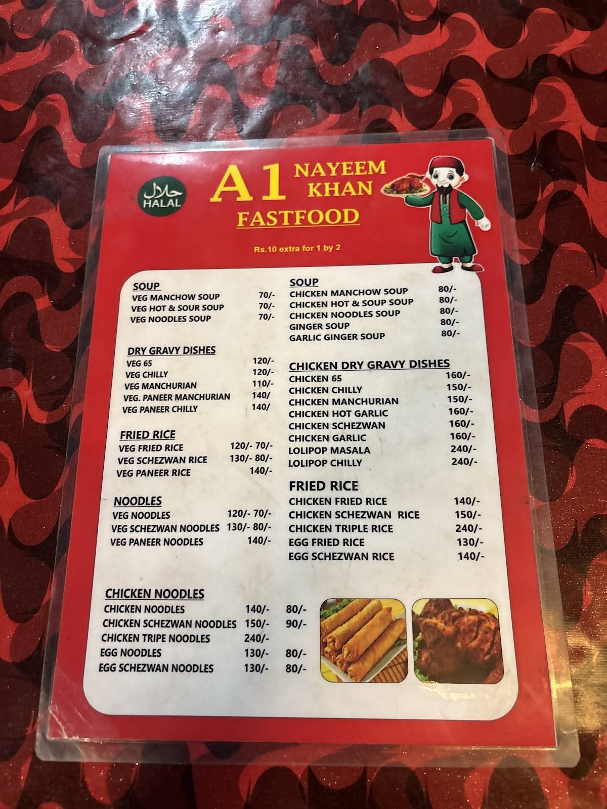 Halal A1 Restaurant menu