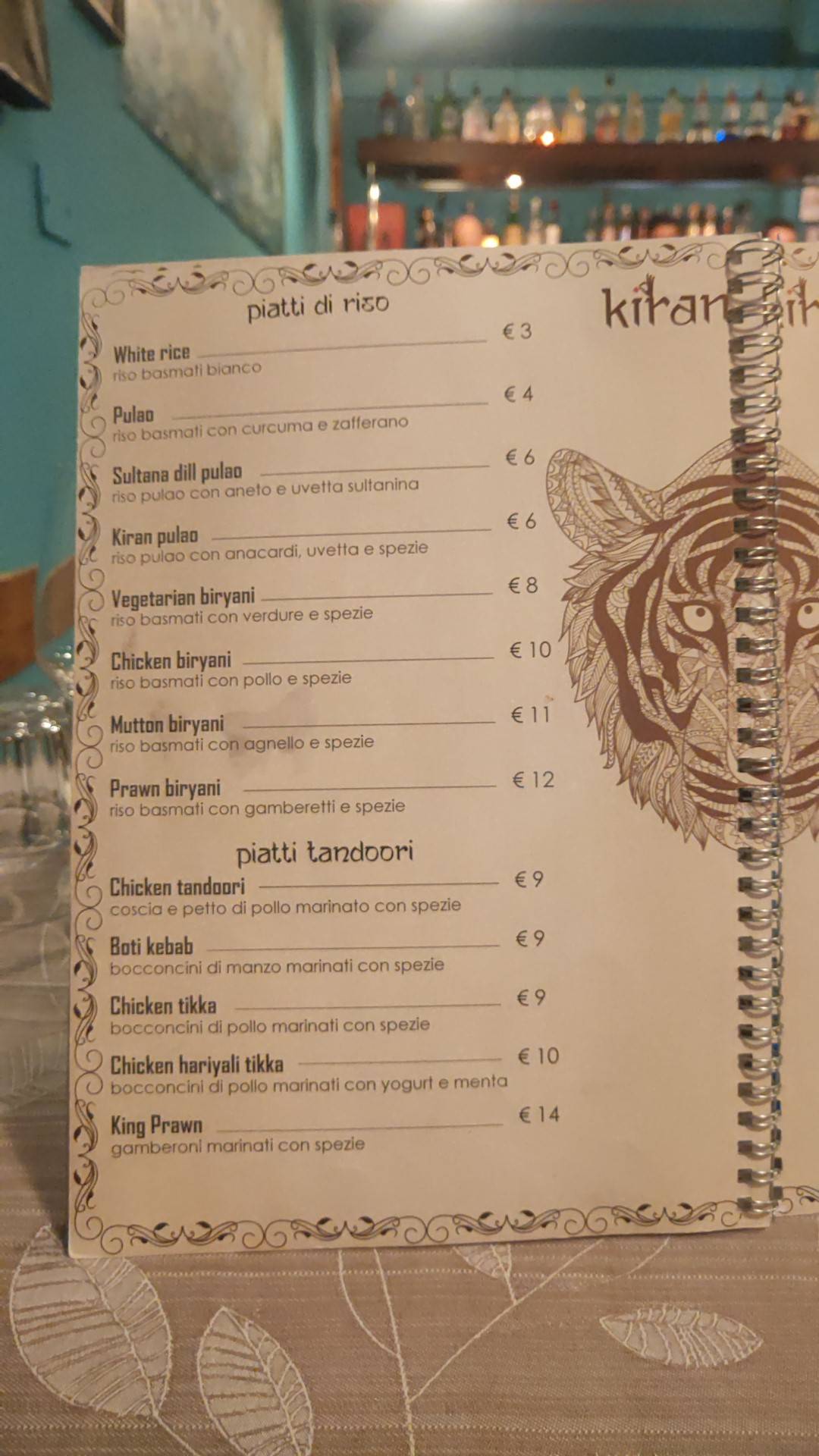 Menu di Haldi Ristorante Indiano 