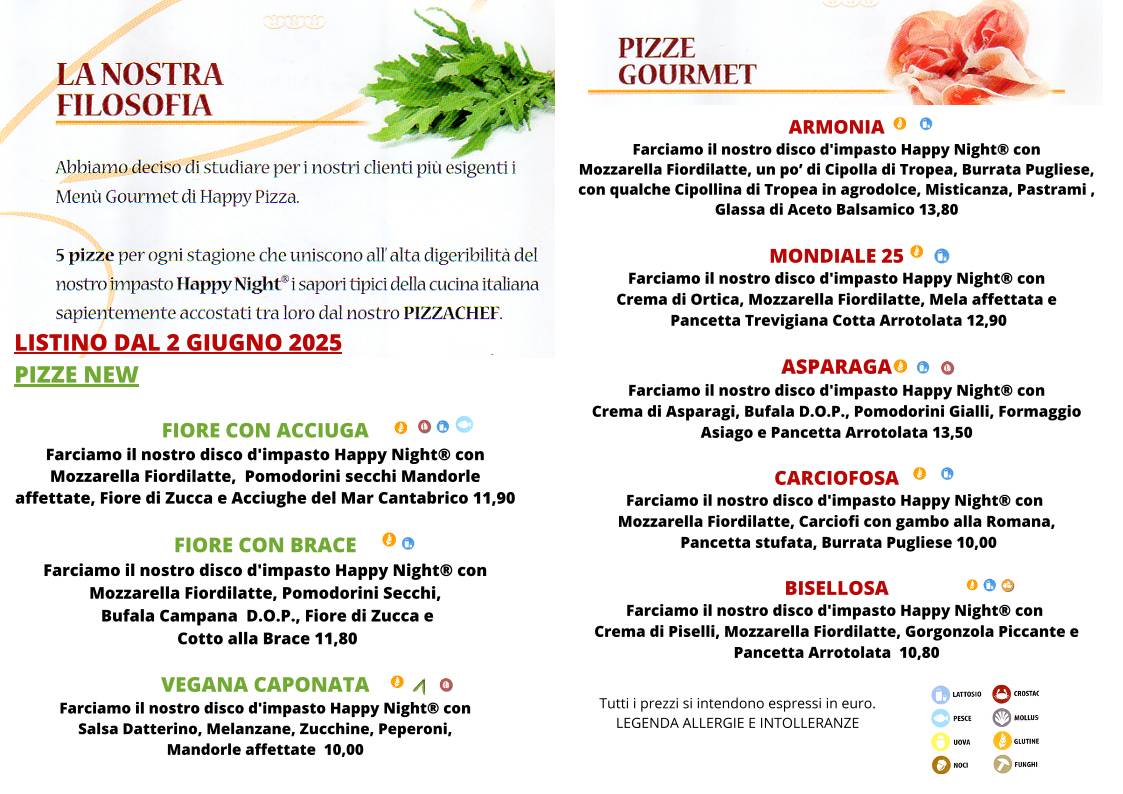 Menu di Happy Pizza S.N.C. Di Sottana Andrea & C. 