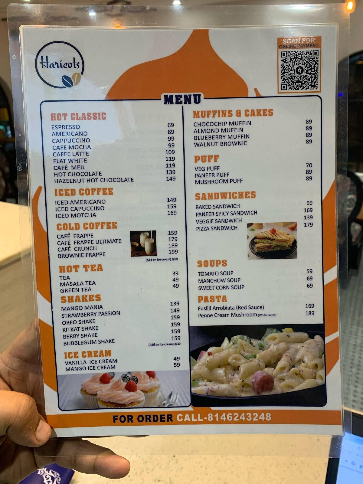 Haricots Cafe menu