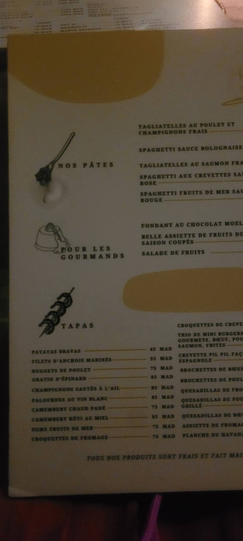 Menu de Havana Rabat Lounge - Restaurant