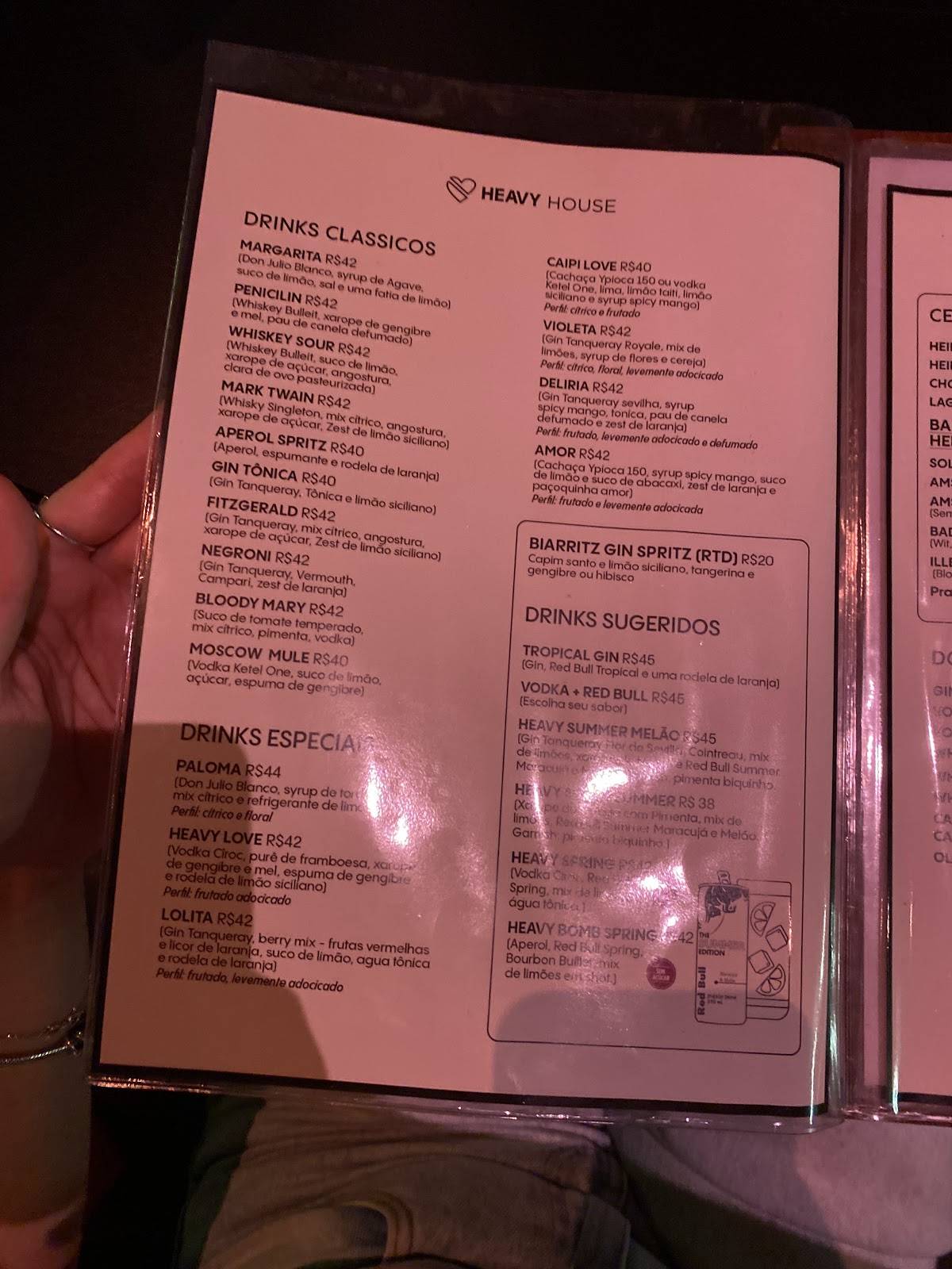 Heavy House cardápio
