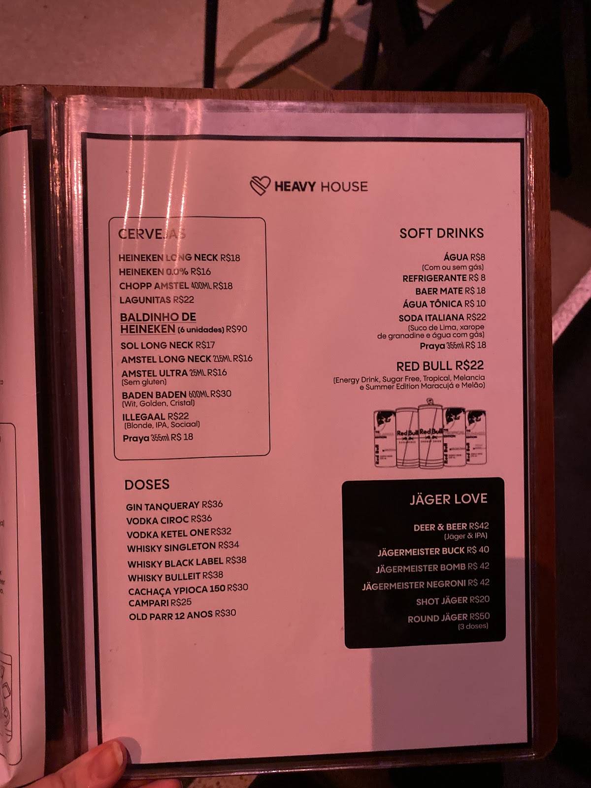 Heavy House cardápio