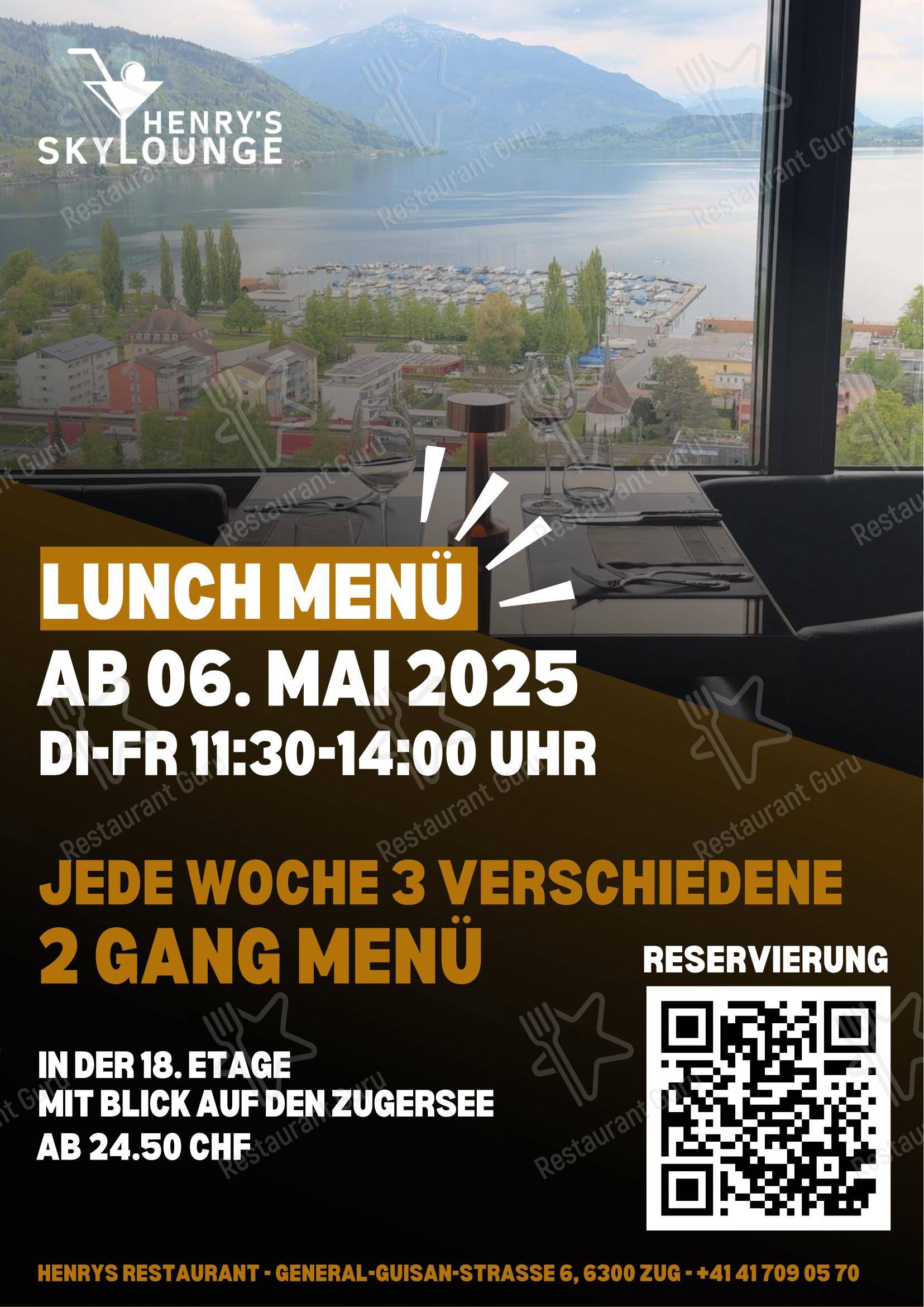 菜单 per Henry's Restaurant Ihre Eventlocation in Zugo