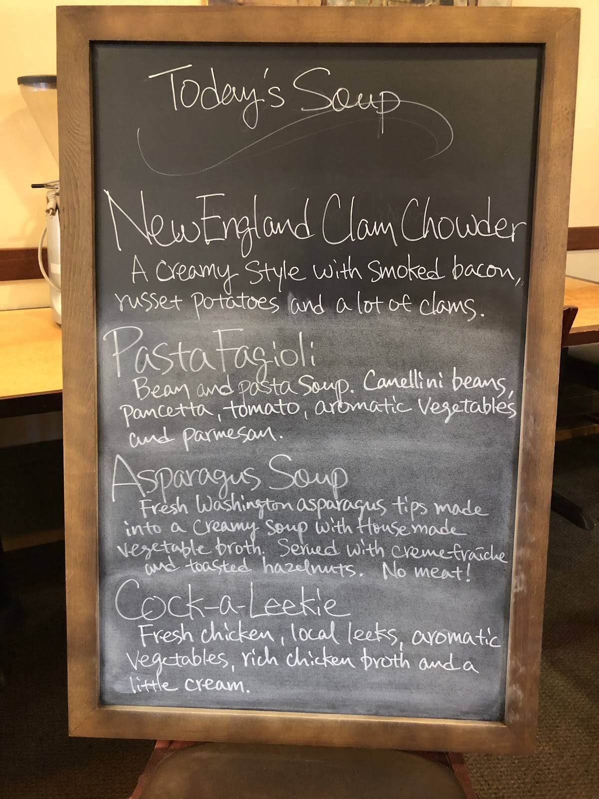 Menu at Hillbottom Pie pizzeria, Port Townsend
