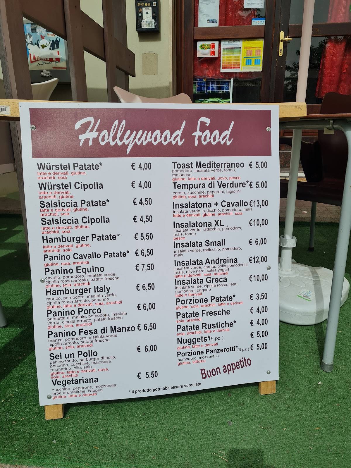 Menu di Hollywood cafe 