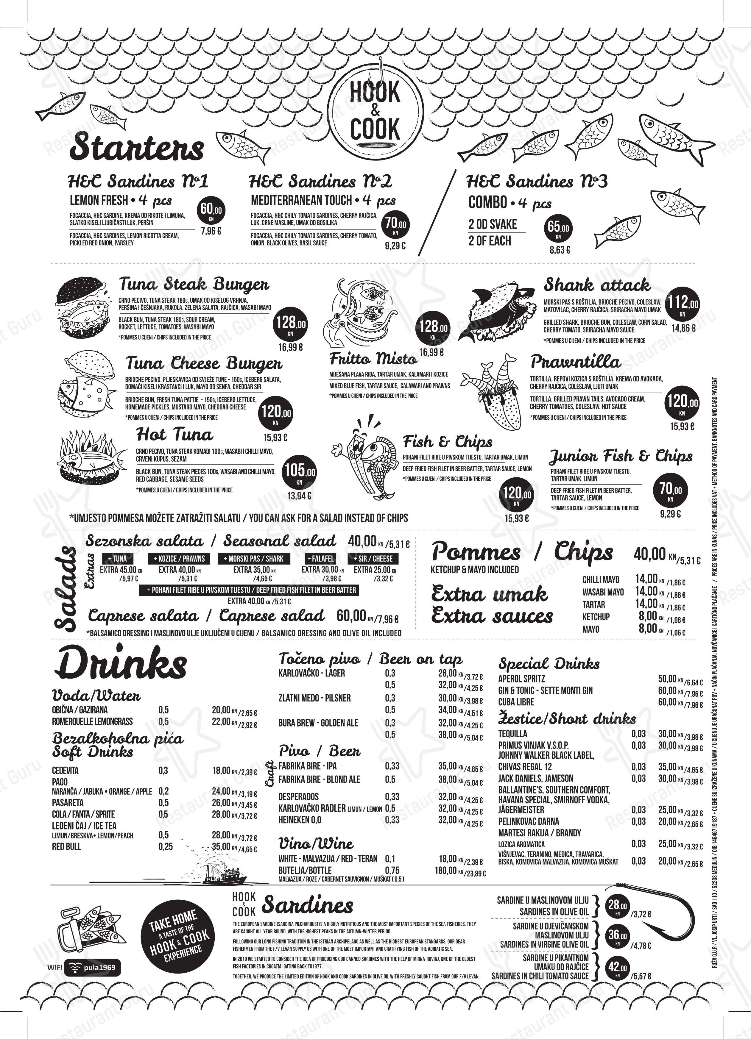 Hook & Cook Pula in Pola - Menu