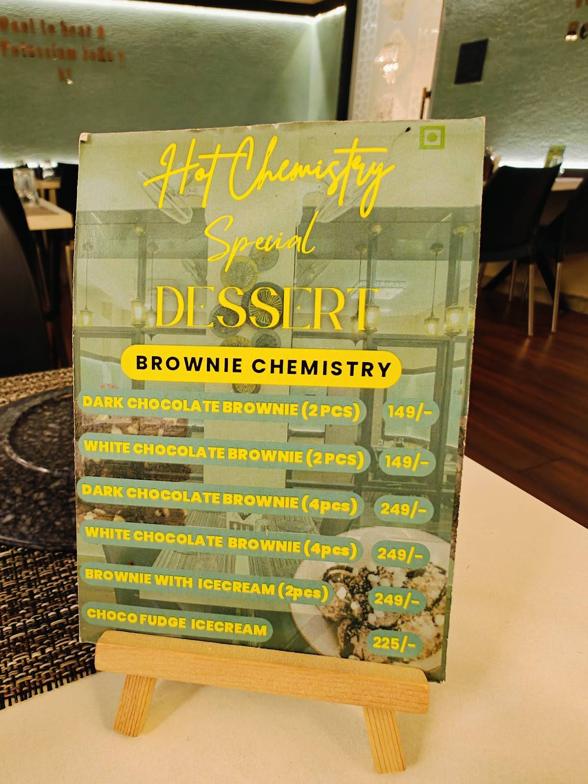 Hot chemistry menu