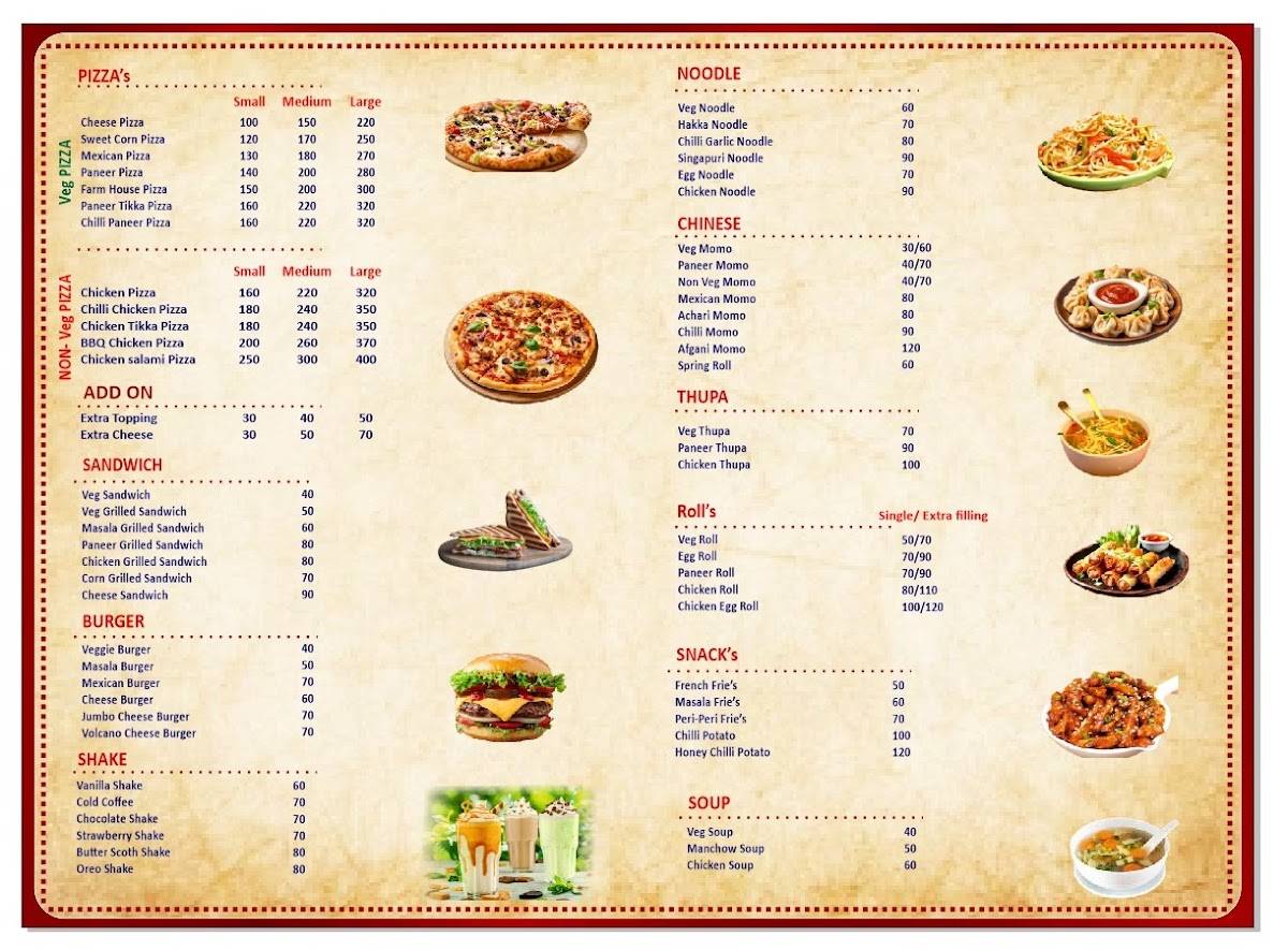 HotSpring Cafe menu