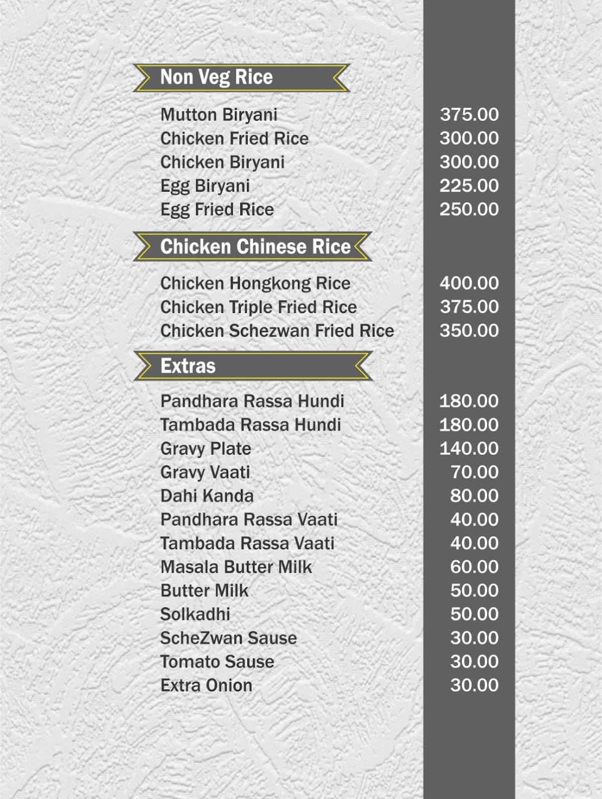 Hotel Nandanvan menu