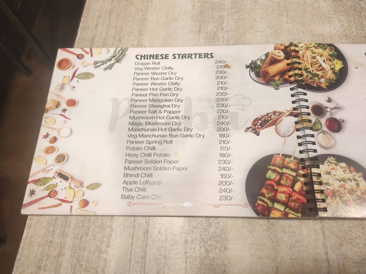 Hotel Potoba menu