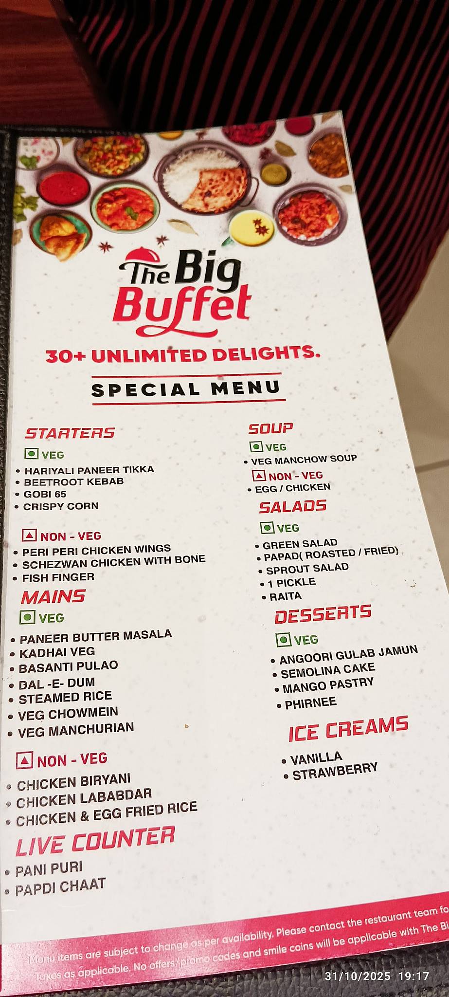 Barbeque Nation - Howrah Maidan menu