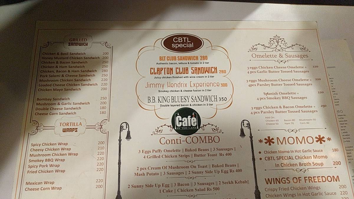 Café By The Lane menu