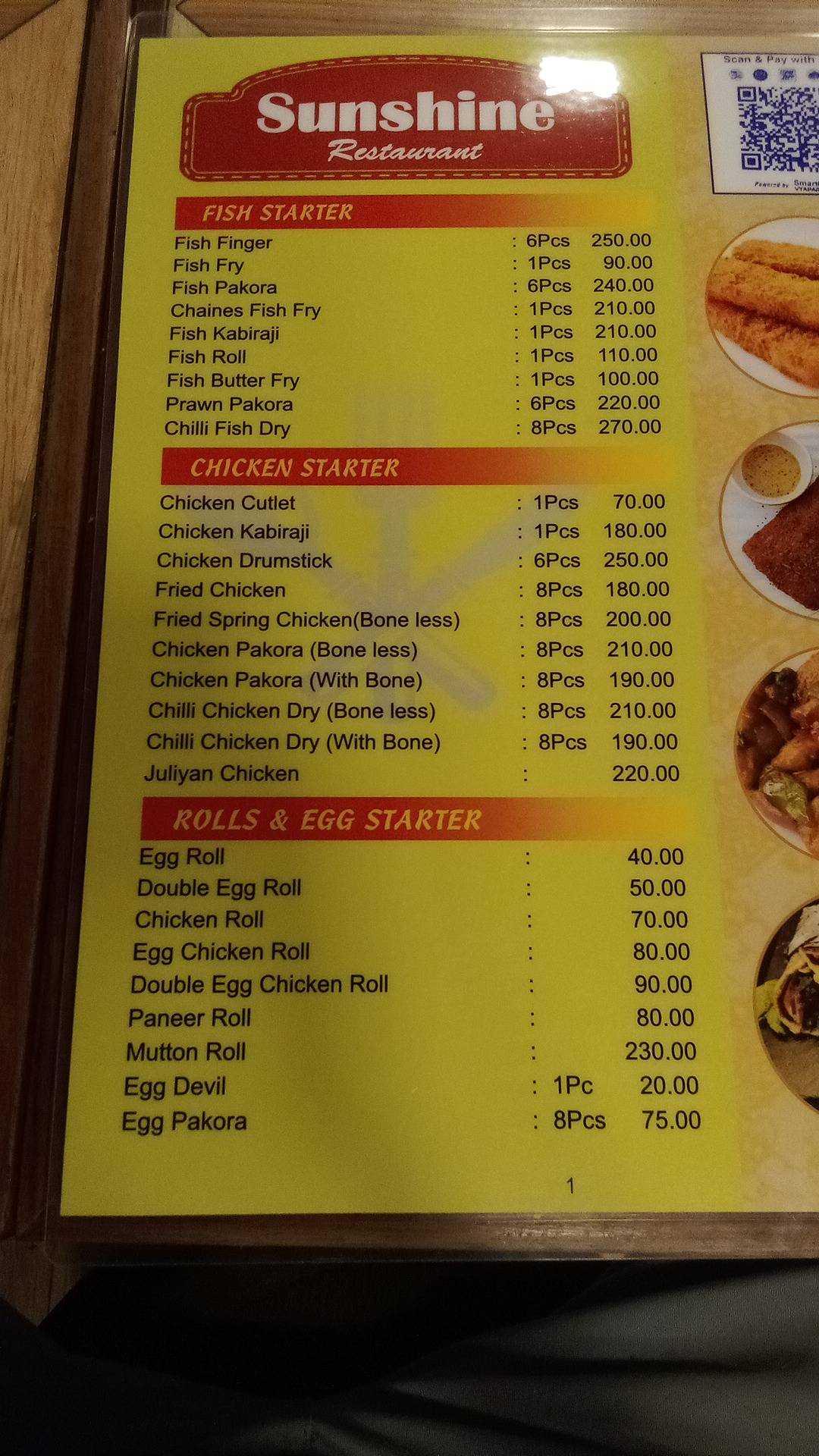 Sunshine Restaurant & Cafe menu