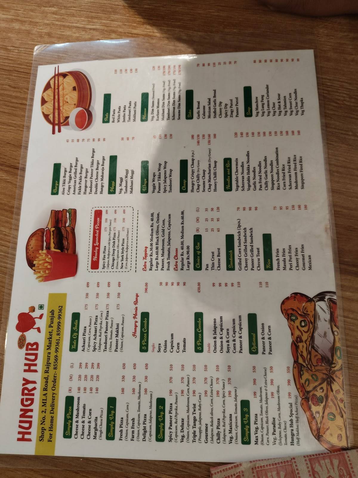 Hungry hub rajpura menu