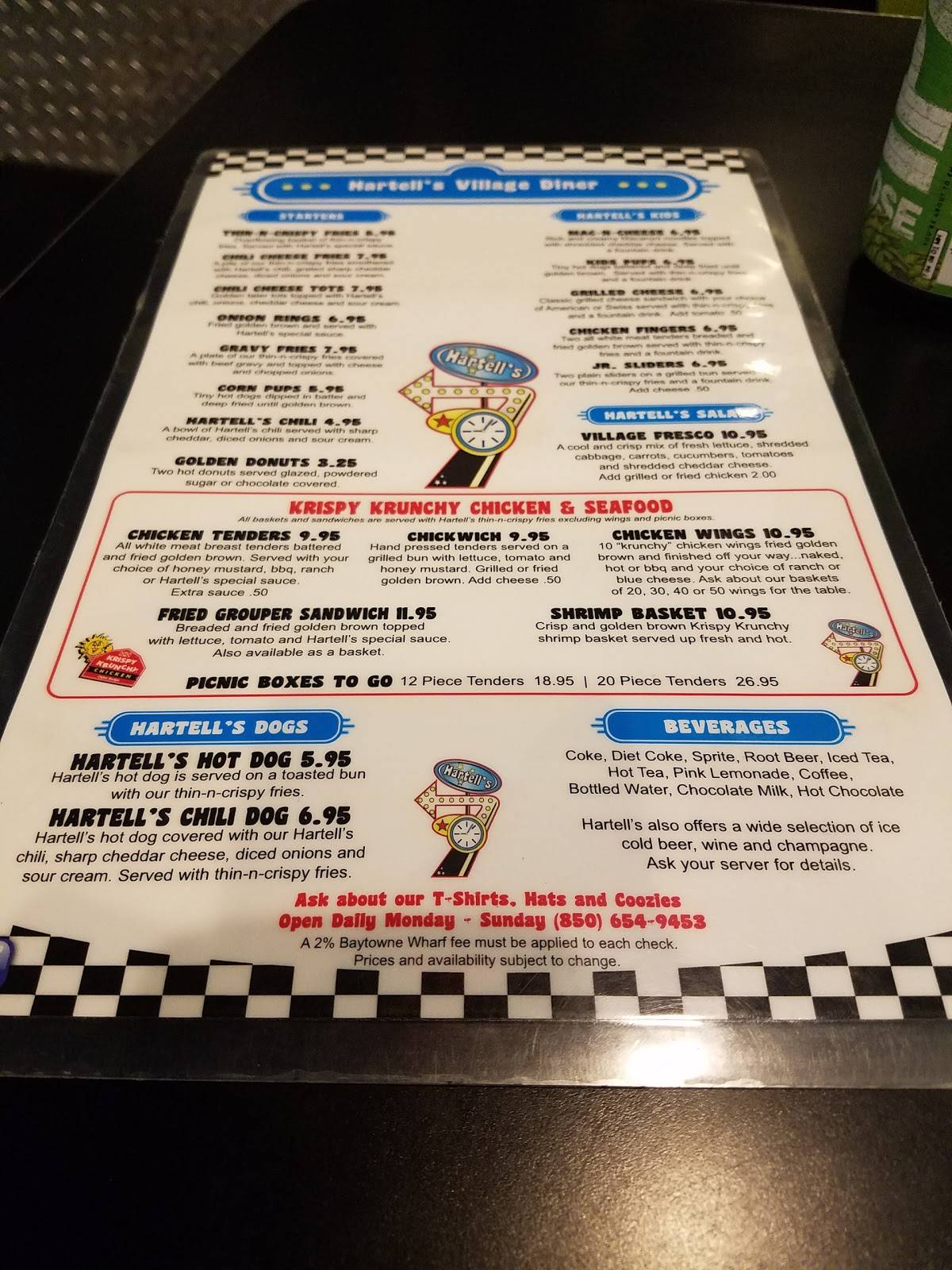 Menu at Hunter’s Chicken and Burgers restaurant, Miramar Beach