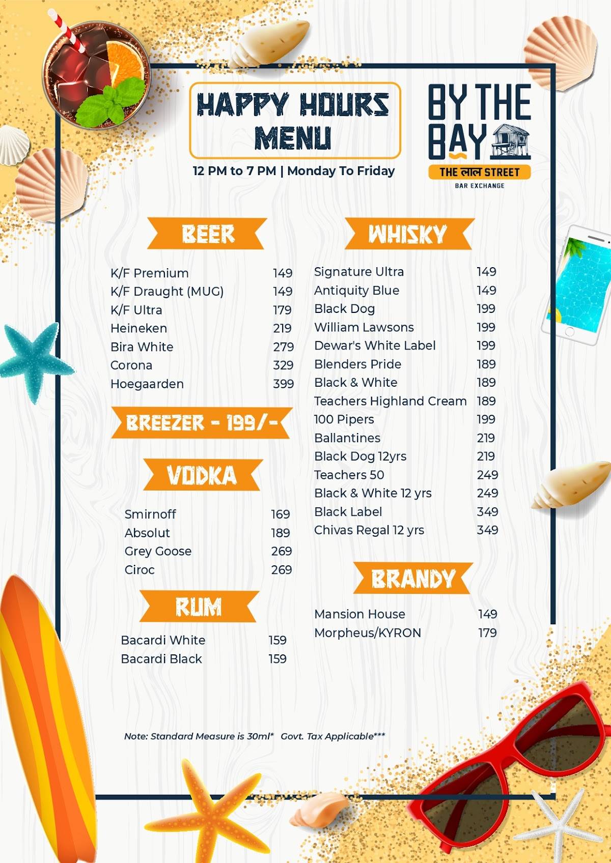By The Bay menu