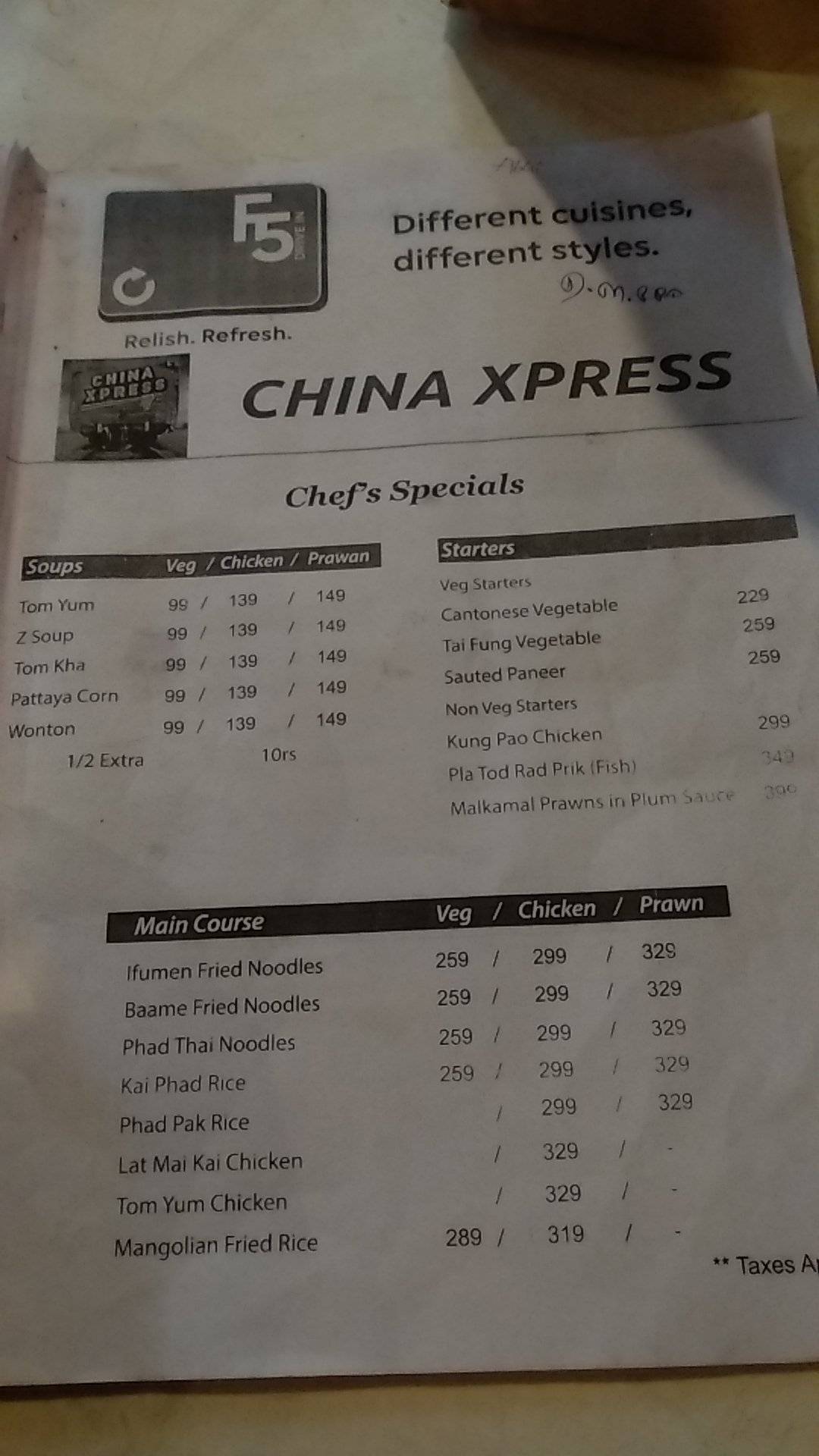 F5 Drive In menu