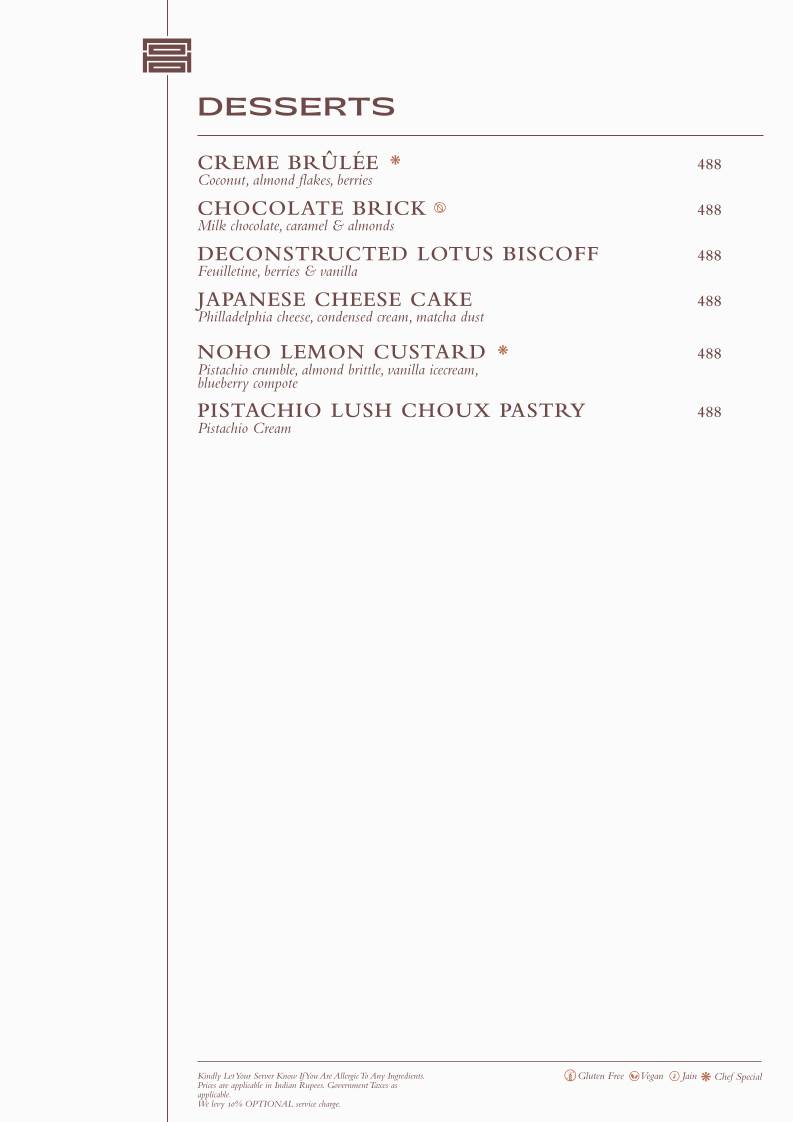 Noho Progressive Asian House menu