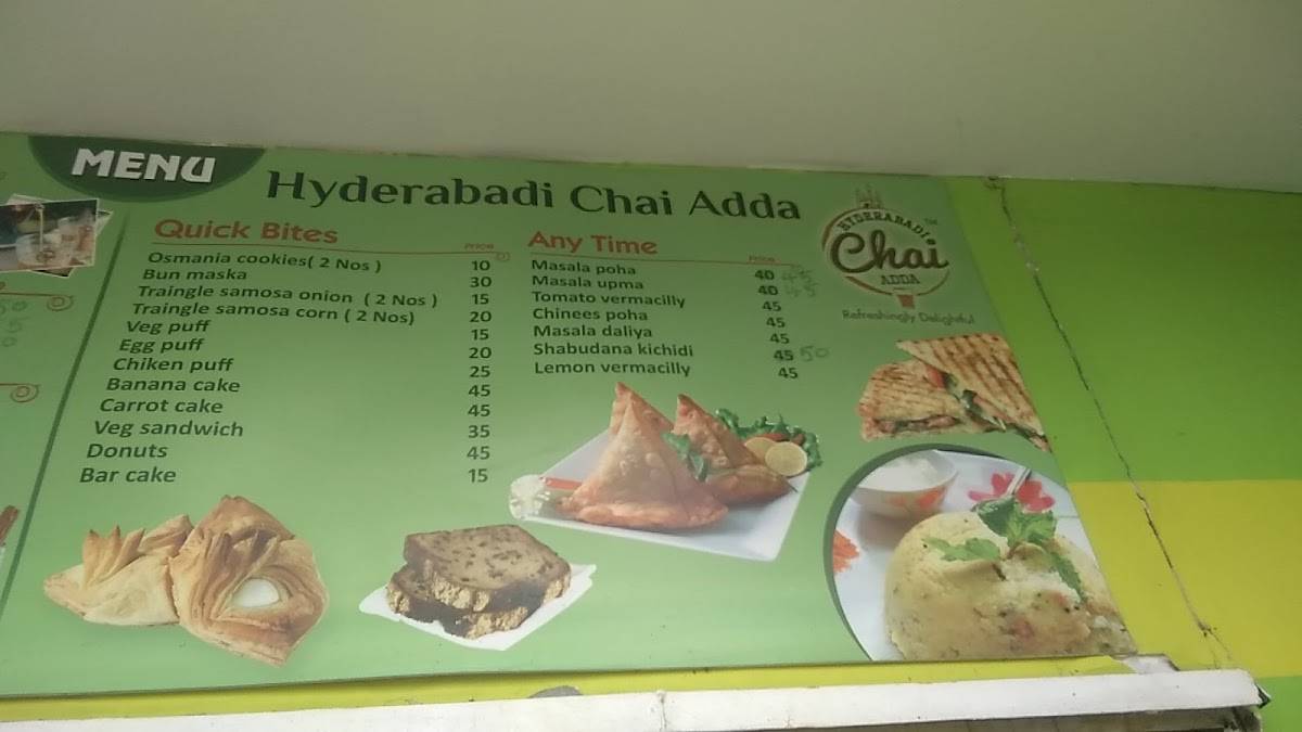 Hyderbadi Chai Adda menu