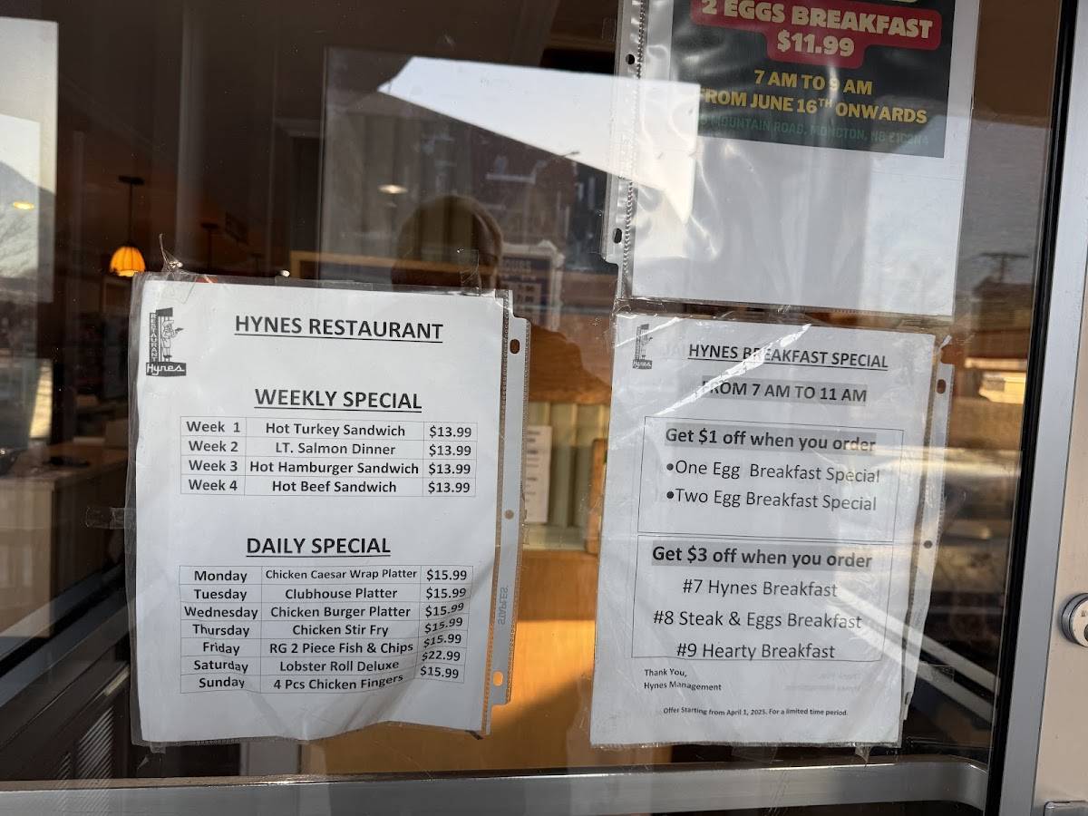Menu de Hynes Restaurant