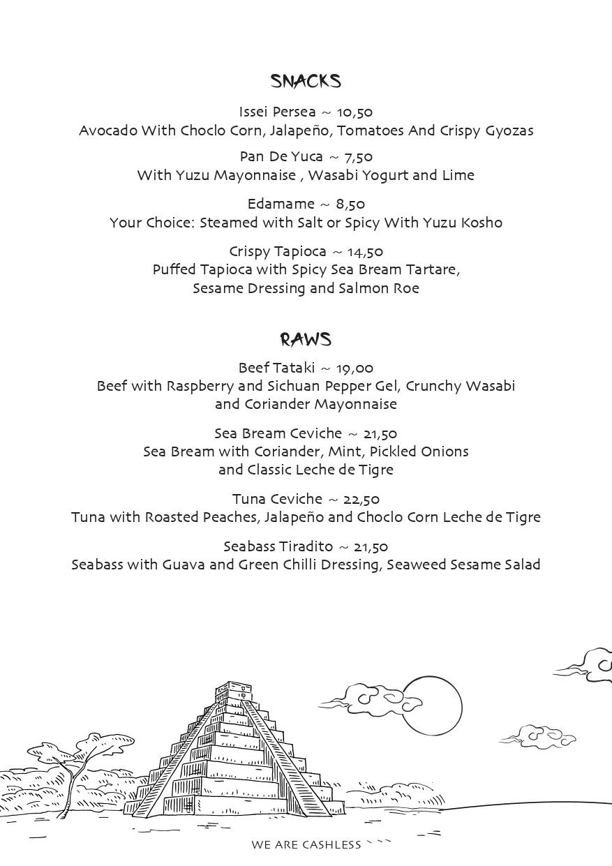 Menu di ISSEI Rooftop 