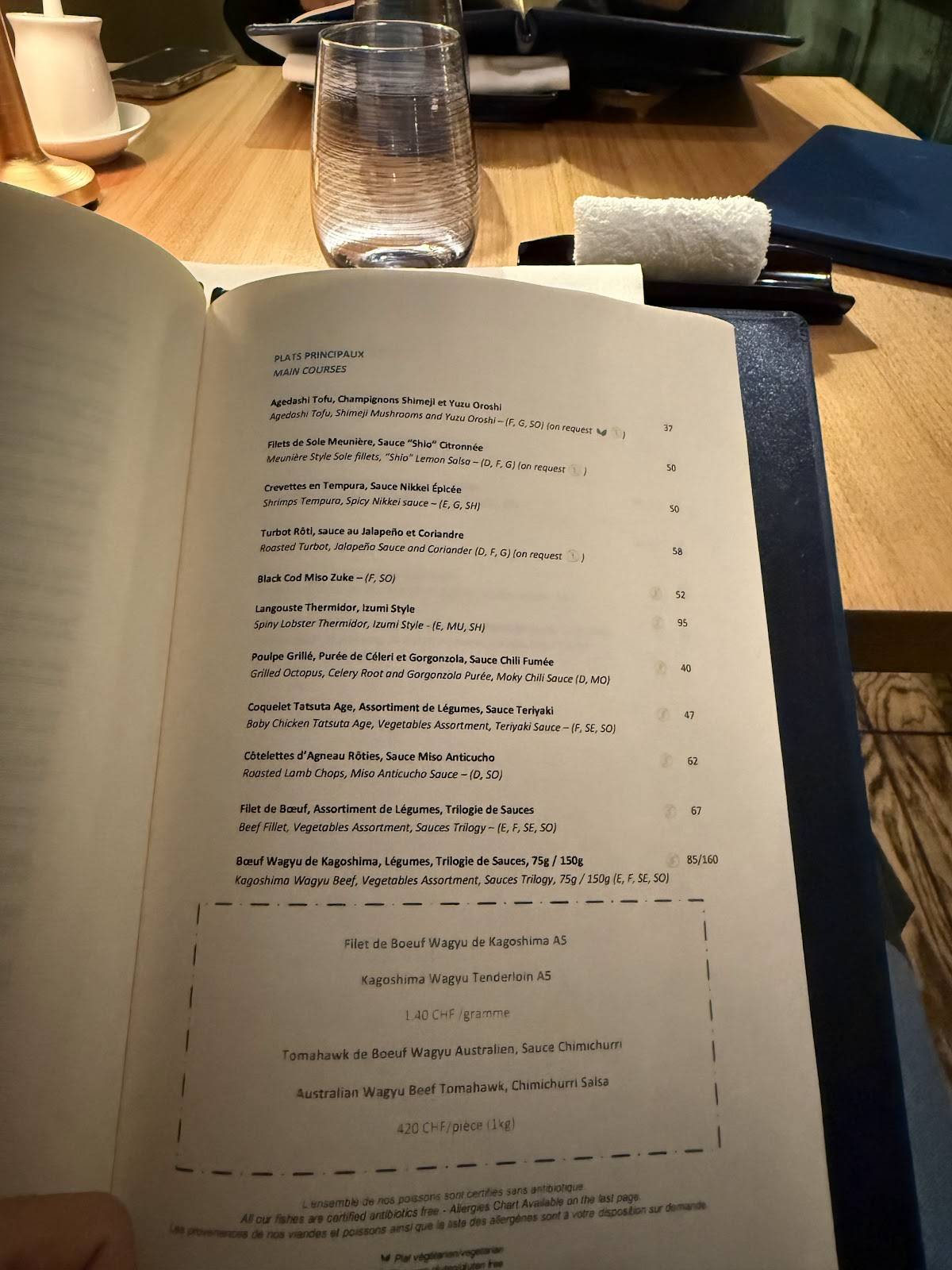 Menu di IZUMI 