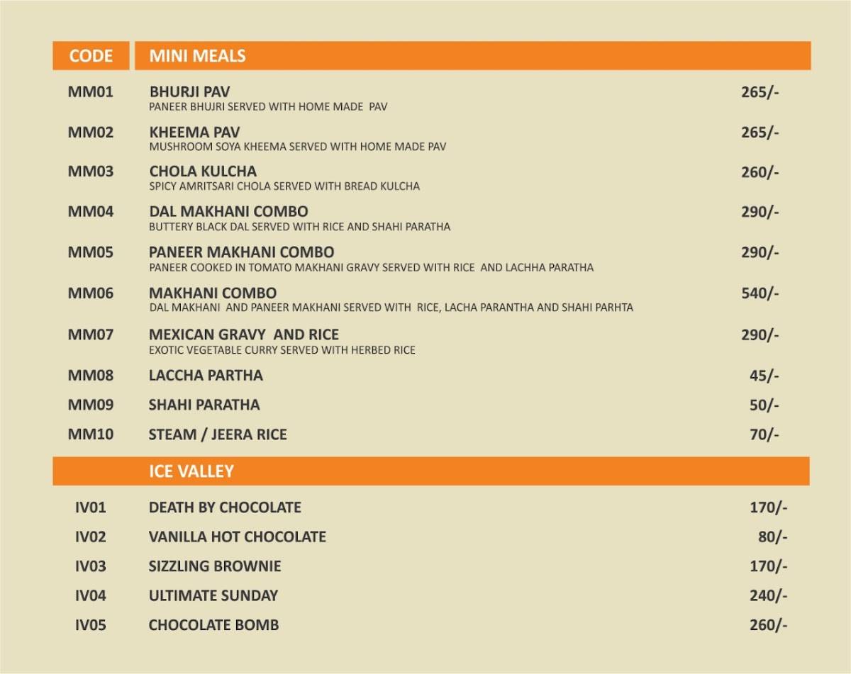 Bellpepper Restaurant menu