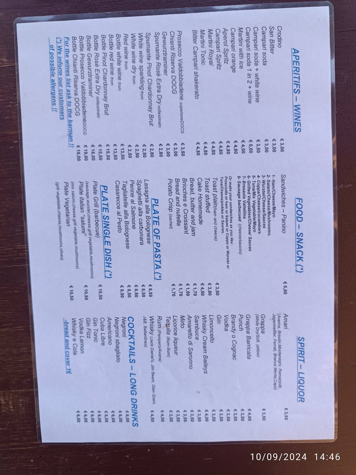 Menu di Il Baretto da Davide 