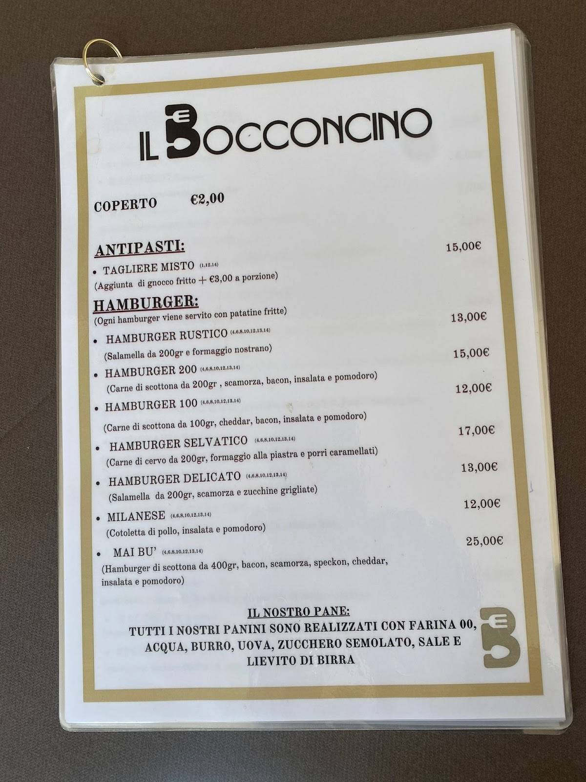 Menu di Il Bocconcino 