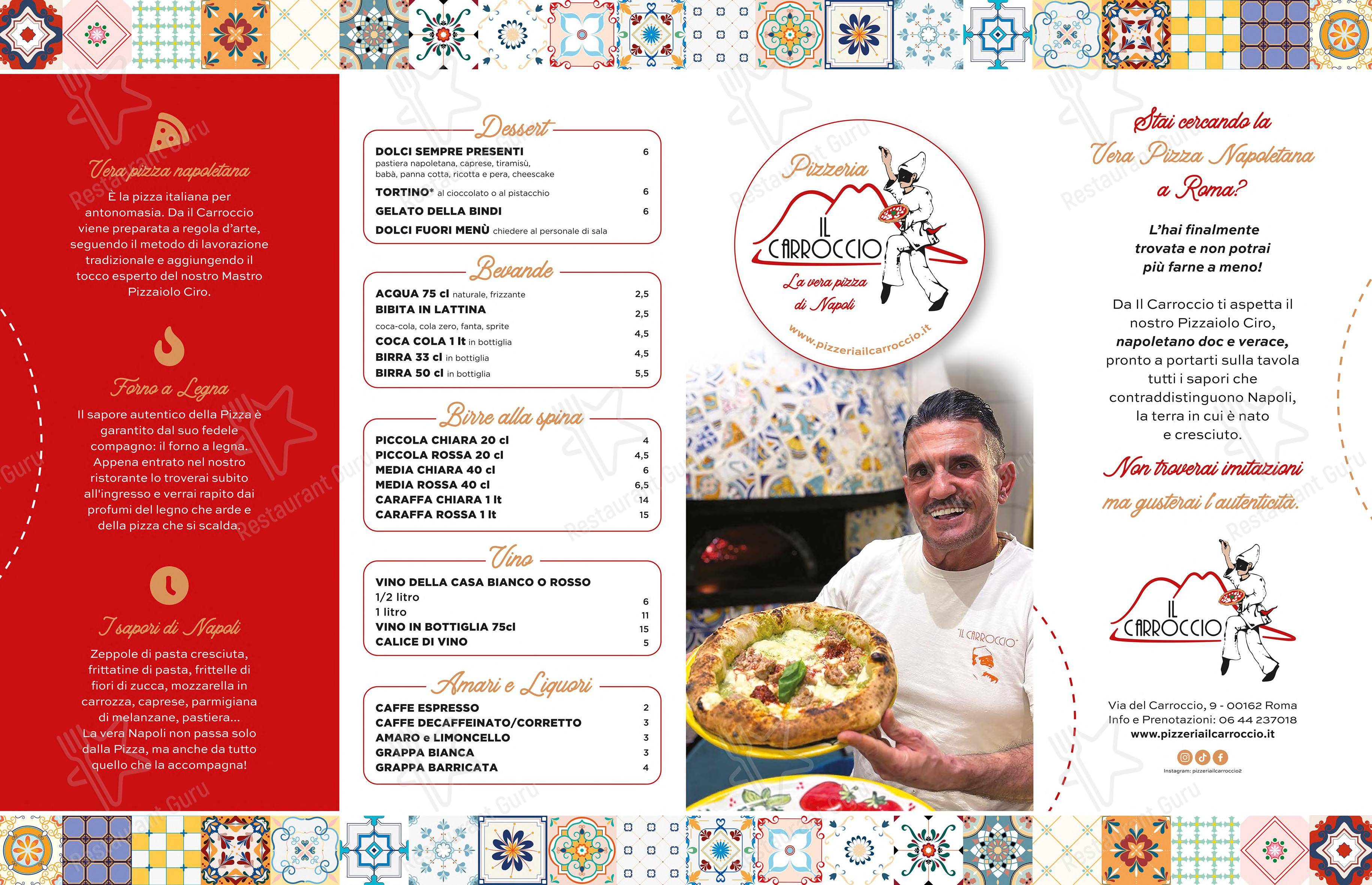 Menu per Il Carroccio pizzeria