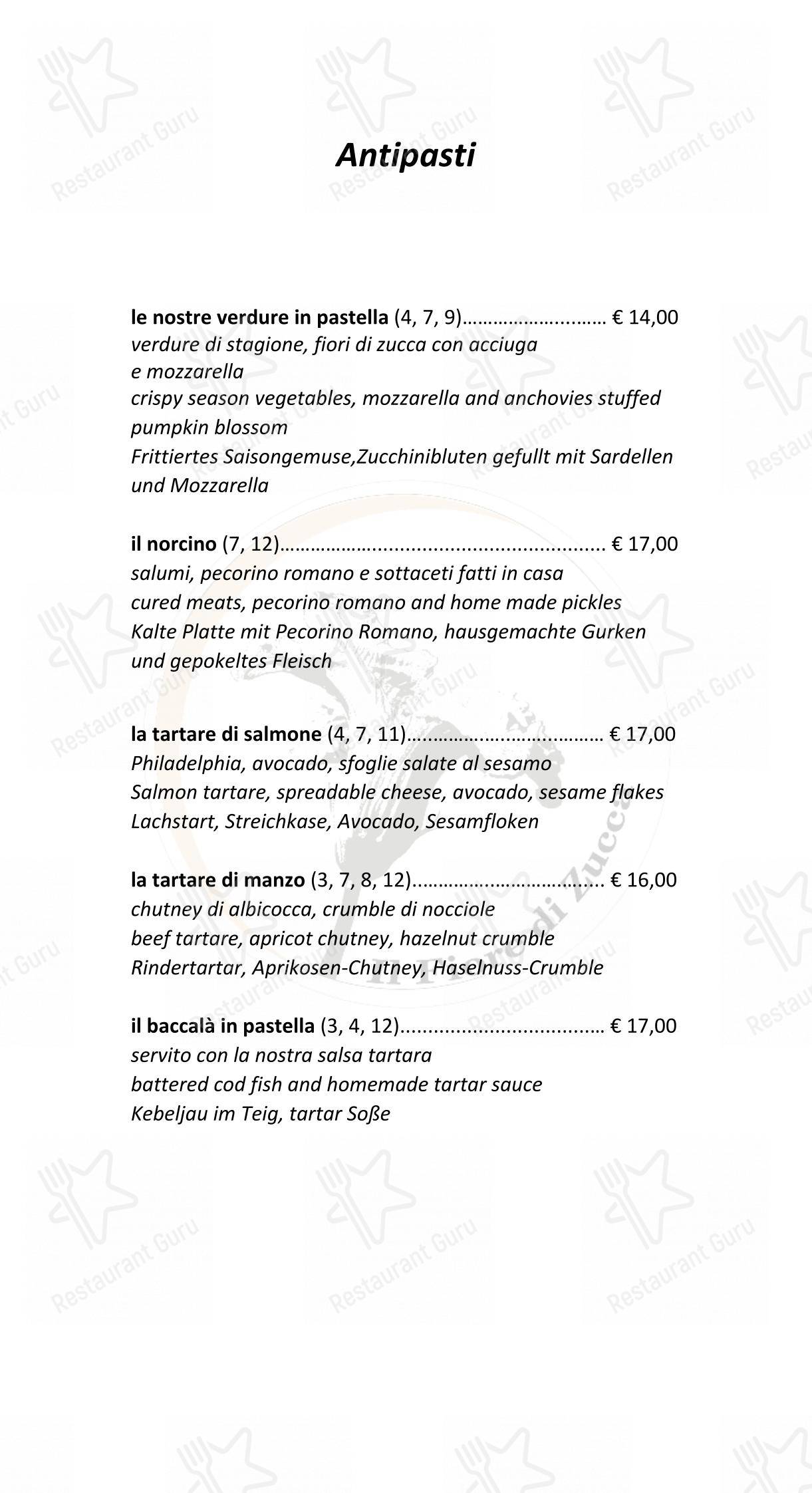 Menu di Il Fiore di Zucca - Menu