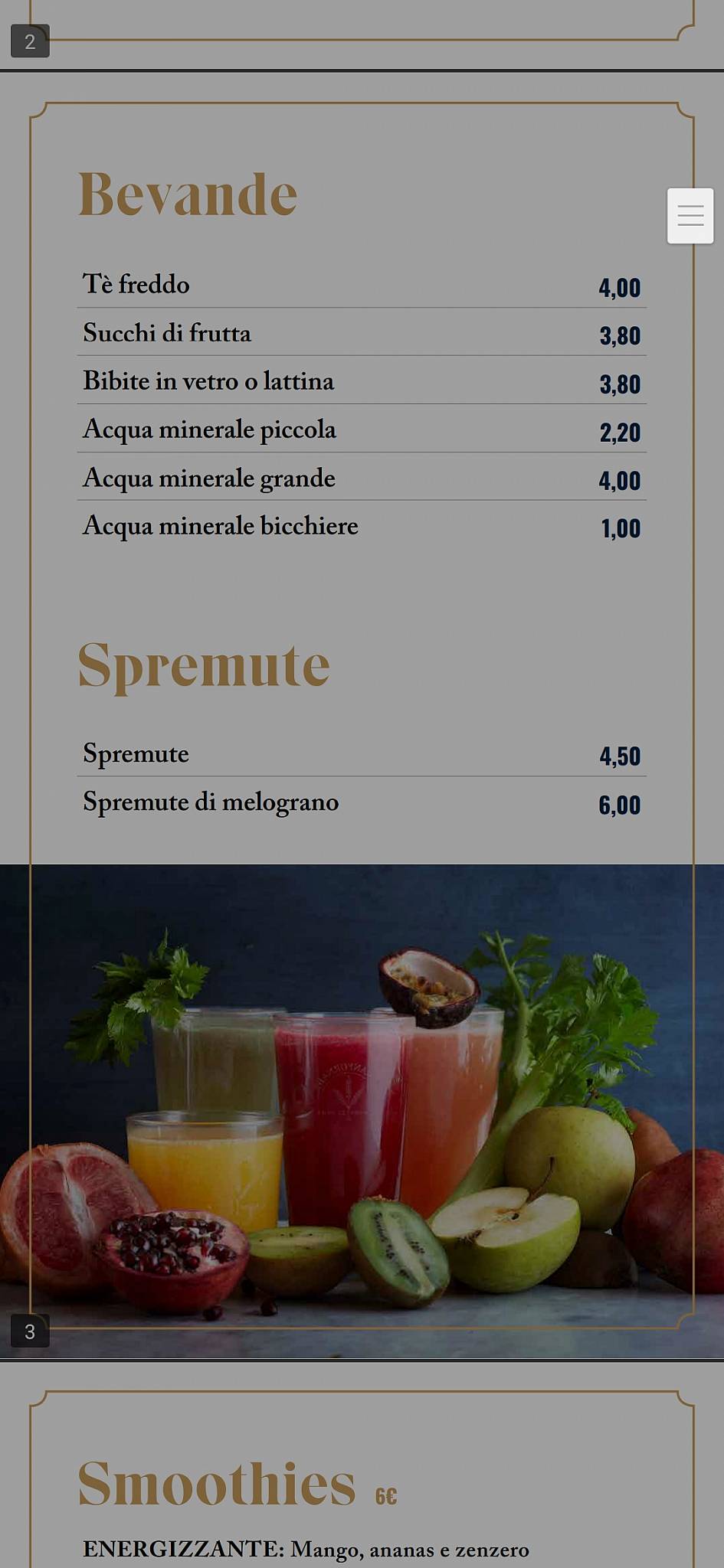 Menu di Il Gianfornaio - Spagna 