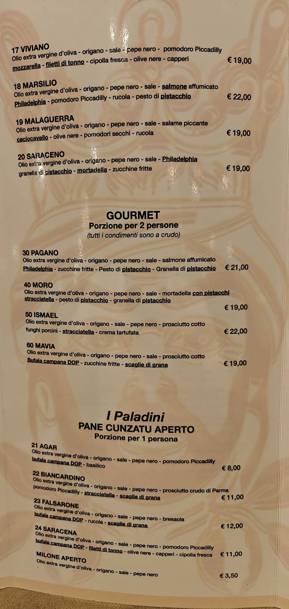 Menu di Il Giardino Saraceno PANE CUNZATU Roccalumera 
