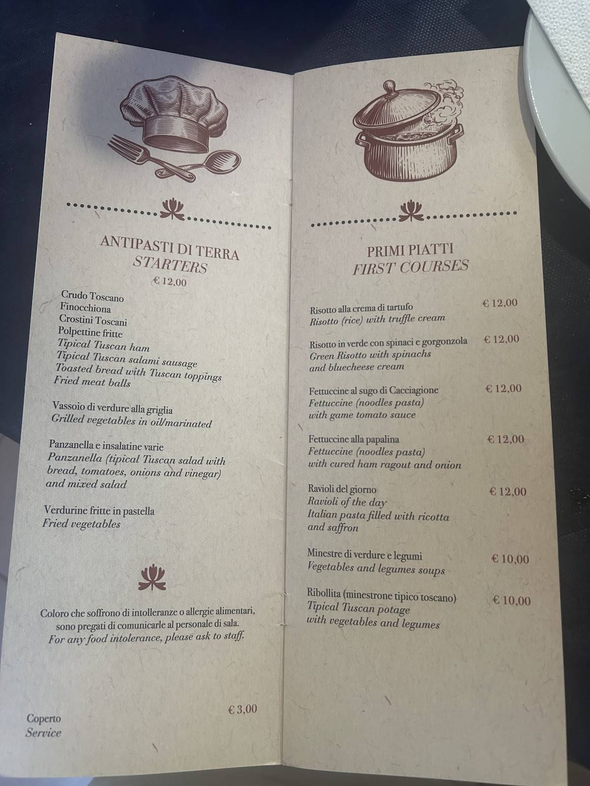 Menu di Il Giglio Toscano 