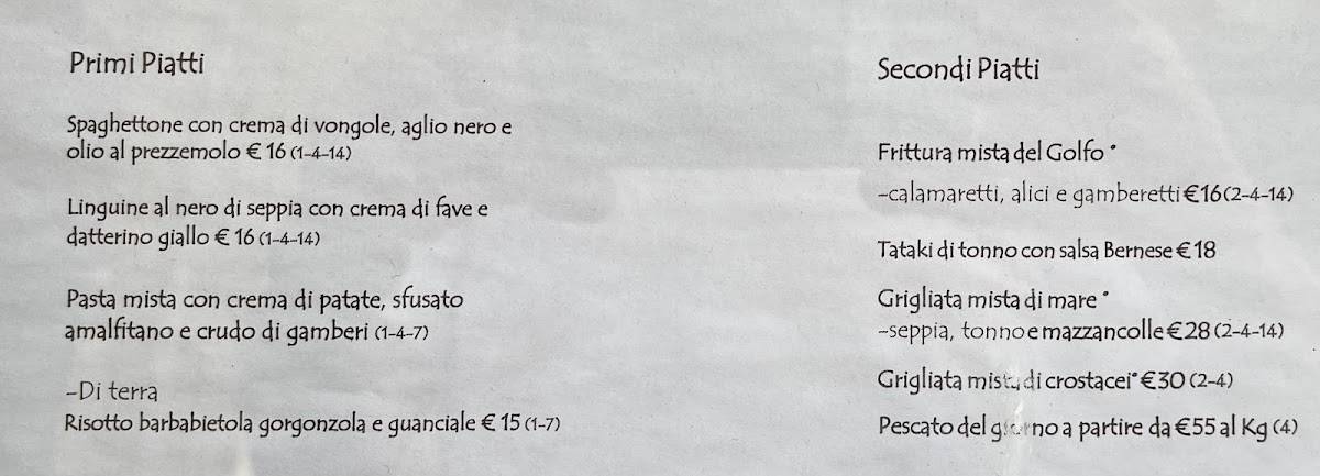 Menu di Il Gozzo 