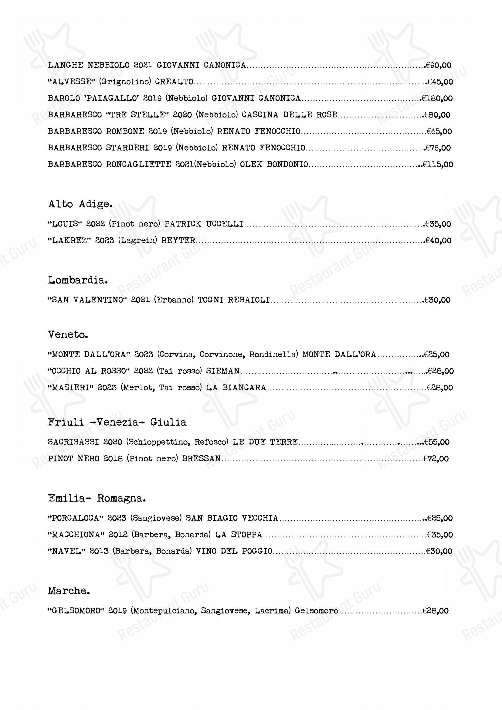 Menu per Il Michelaccio in Genova