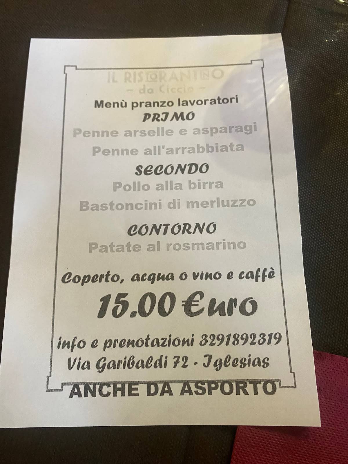 Menu di Il Ristorantino da Ciccio