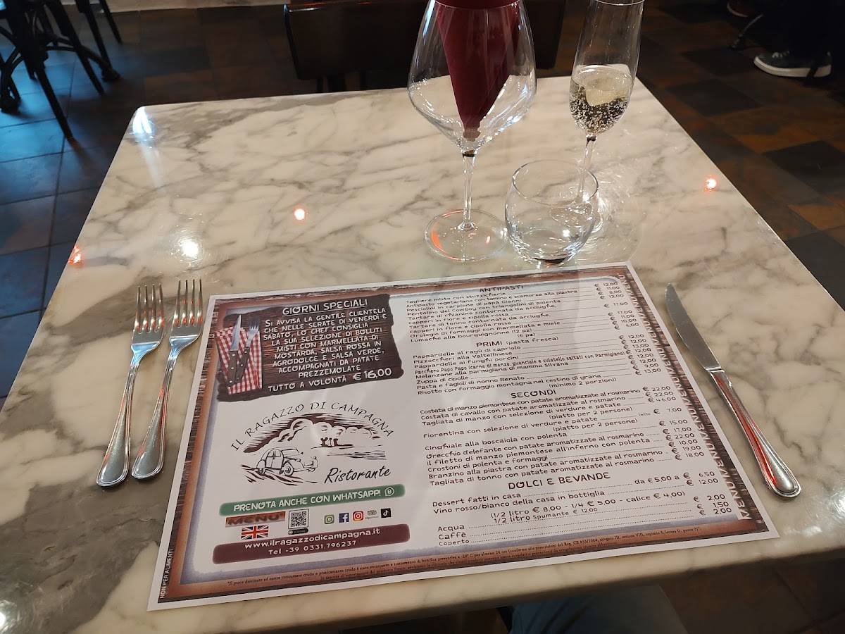 Menu di Ristorante Il Ragazzo di Campagna 