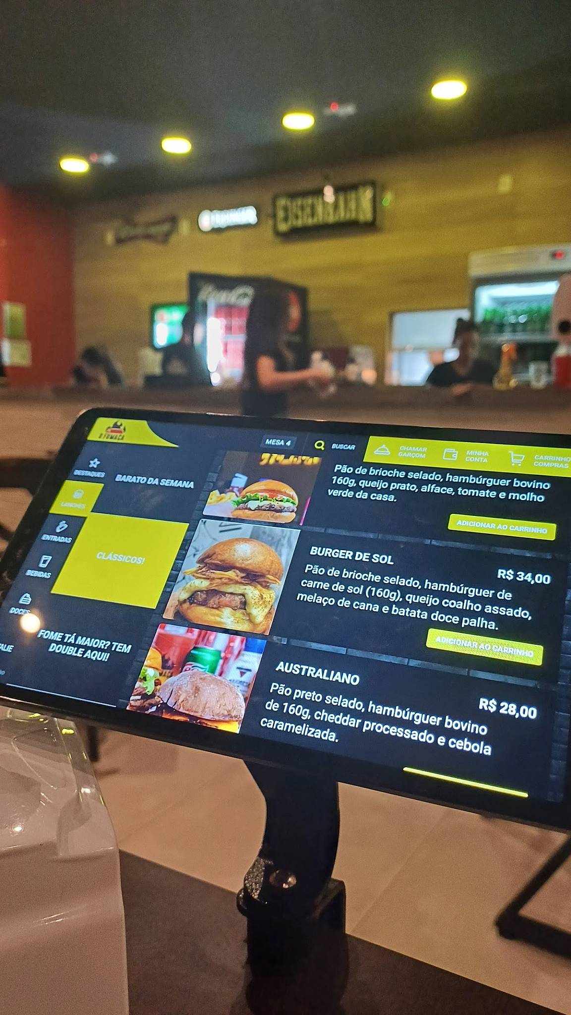 O Fumaça Hamburgueria cardápio